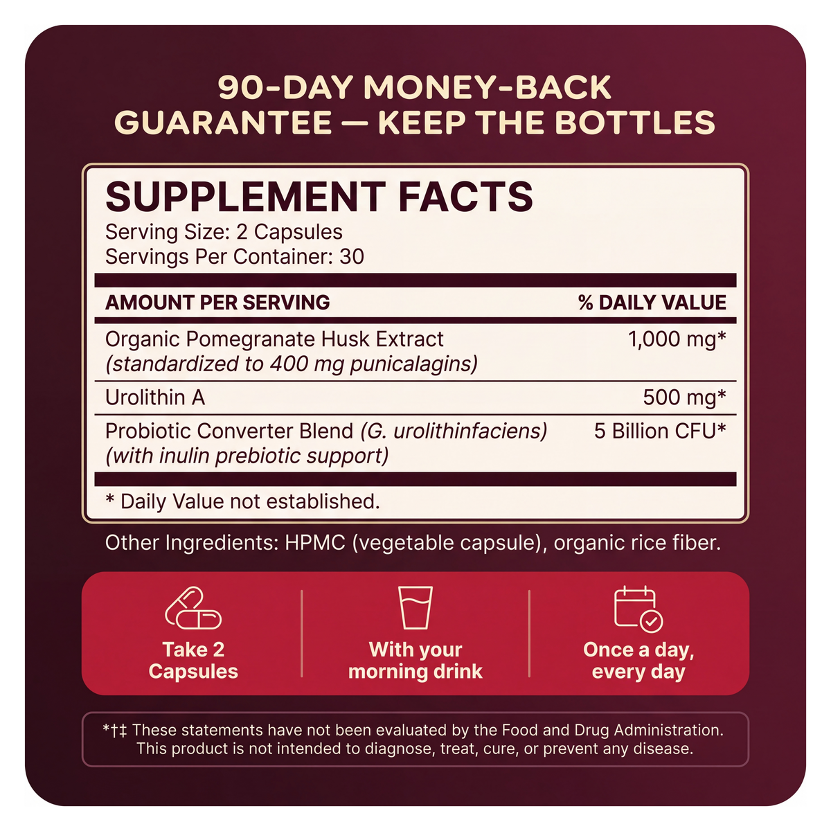 Organic Pomegranate Extract + Urolithin A Capsules